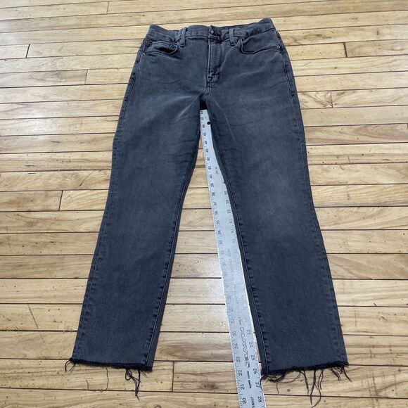 Good American Classic Jeans Women 10 30 Black GCRH25TFT Raw Hem Skinny High Rise - Picture 10 of 16